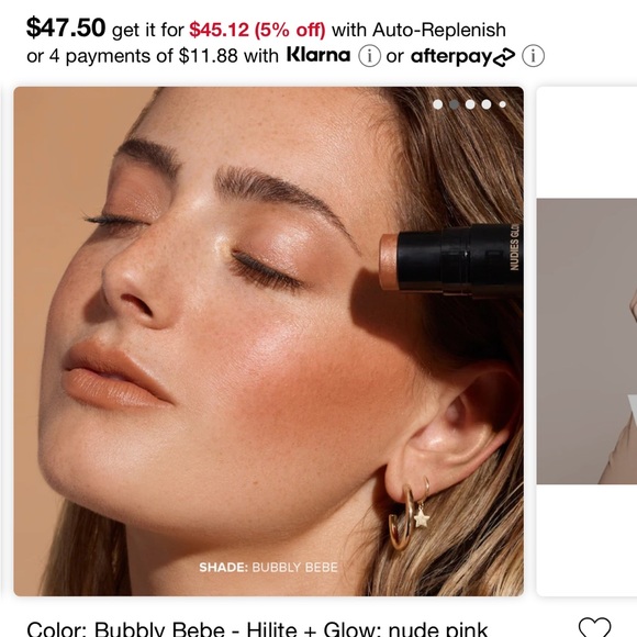 Nudestix Nudies Glow Cream Highlighter Stick - Bubbly Bebe - Picture 6 of 6